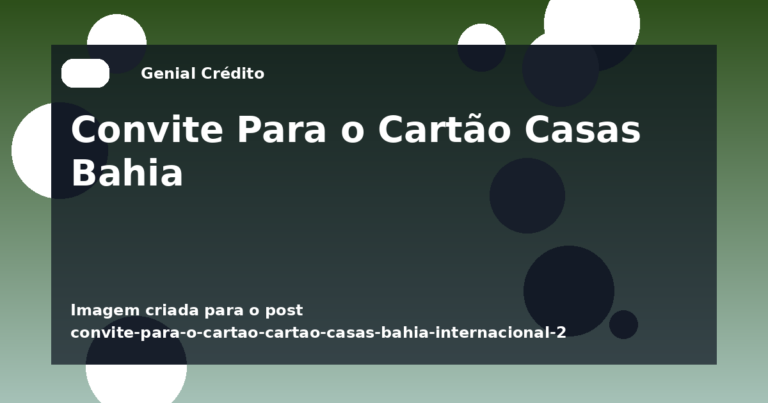 Convite Para o Cartão Casas Bahia