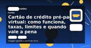 Cartão de crédito pré-pago virtual: como funciona, taxas, limites e quando vale a pena