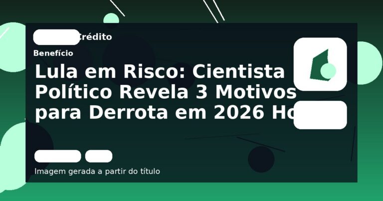 Lula em Risco: Cientista Político Revela 3 Motivos para Derrota em 2026 Hoje