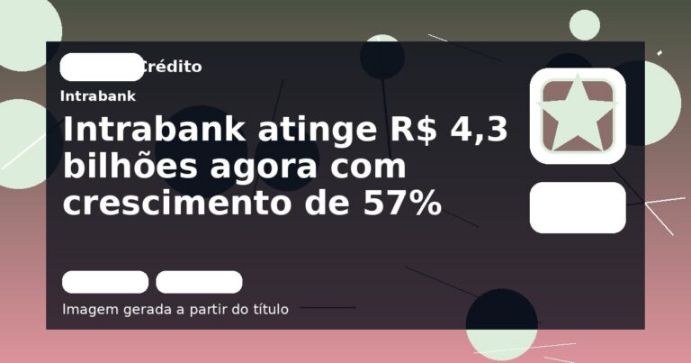 Intrabank atinge R$ 4,3 bilhões agora com crescimento de 57%