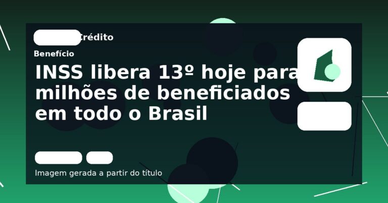 INSS libera 13º hoje para milhões de beneficiados em todo o Brasil