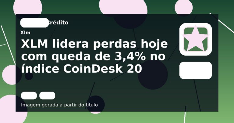 XLM lidera perdas hoje com queda de 3,4% no índice CoinDesk 20