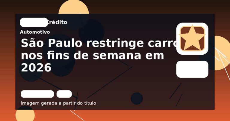 São Paulo restringe carros nos fins de semana em 2026