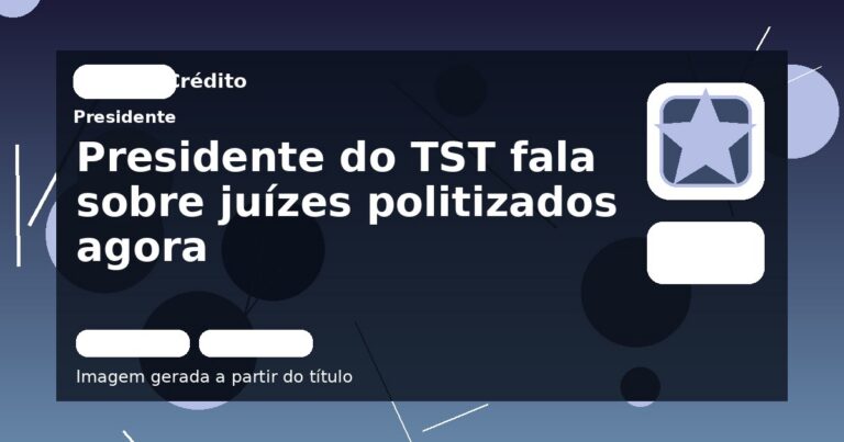 Presidente do TST fala sobre juízes politizados agora