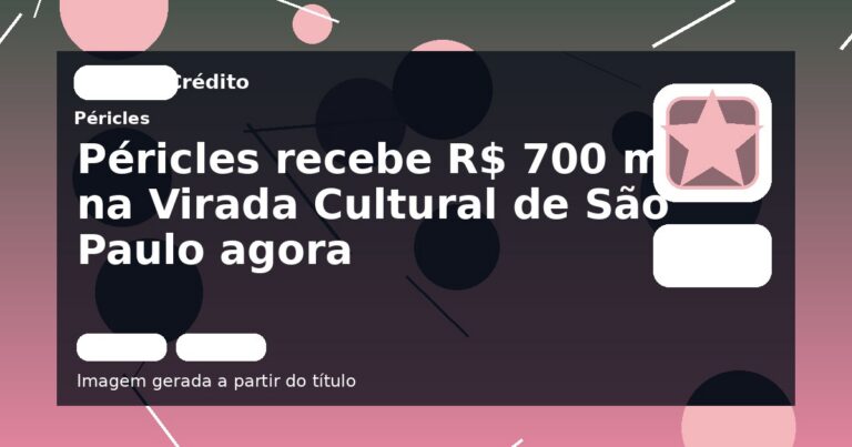 Péricles recebe R$ 700 mil na Virada Cultural de São Paulo agora