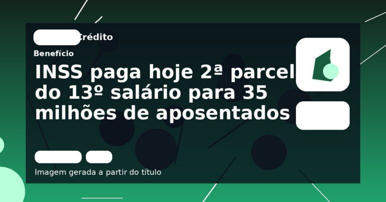 INSS paga hoje 2ª parcela do 13º salário para 35 milhões de aposentados