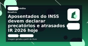 Aposentados do INSS devem declarar precatórios e atrasados no IR 2026 hoje
