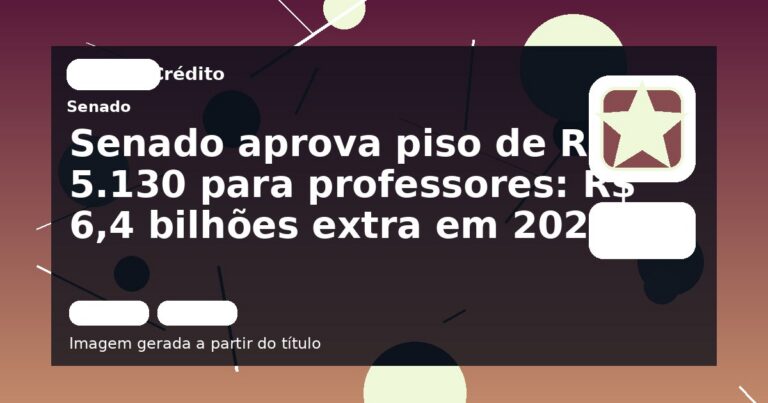 Senado aprova piso de R$ 5.130 para professores: R$ 6,4 bilhões extra em 2026