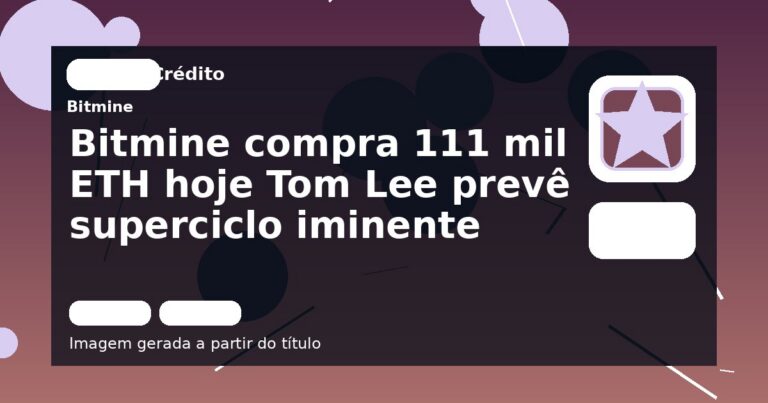 Bitmine compra 111 mil ETH hoje Tom Lee prevê superciclo iminente