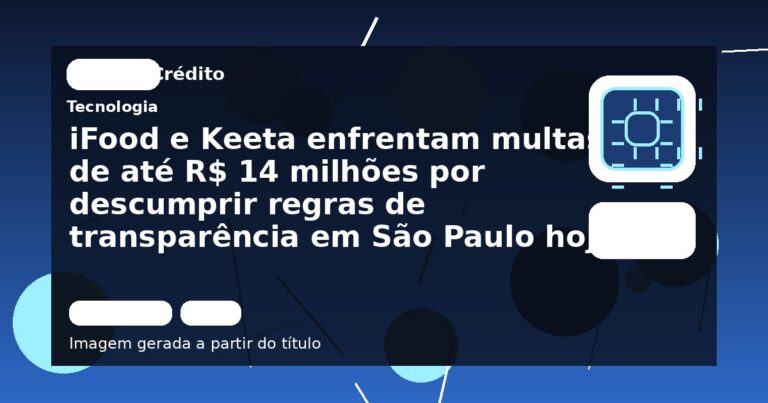 iFood e Keeta enfrentam multas de até R$ 14 milhões por descumprir regras de transparência em São Paulo hoje
