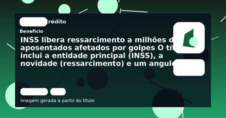 INSS libera ressarcimento a milhões de aposentados afetados por golpes O título inclui a entidade principal (INSS), a novidade (ressarcimento) e um angulo específico (affectados por golpes), buscando atrair o espectador com a possibilidade de obter um benefício (ressarcimento) e um prazo limite para aderir (20 de junho), evitando exagero e clickbait