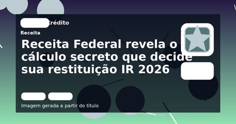 Receita Federal revela o cálculo secreto que decide sua restituição IR 2026