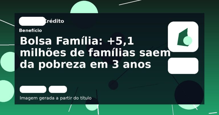 Bolsa Família: +5,1 milhões de famílias saem da pobreza em 3 anos