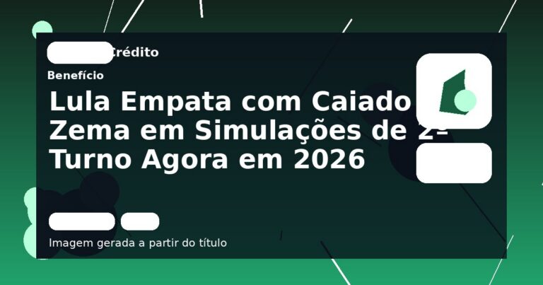 Lula Empata com Caiado e Zema em Simulações de 2º Turno Agora em 2026