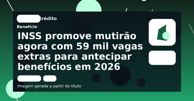 INSS promove mutirão agora com 59 mil vagas extras para antecipar benefícios em 2026