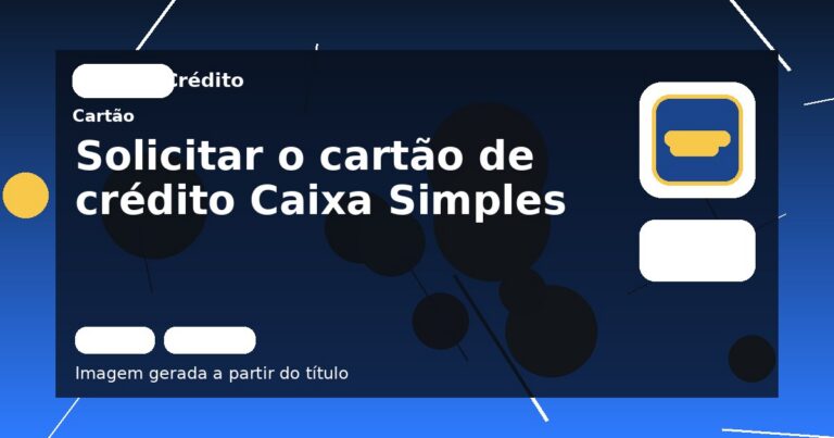 Solicitar o cartão de crédito Caixa Simples